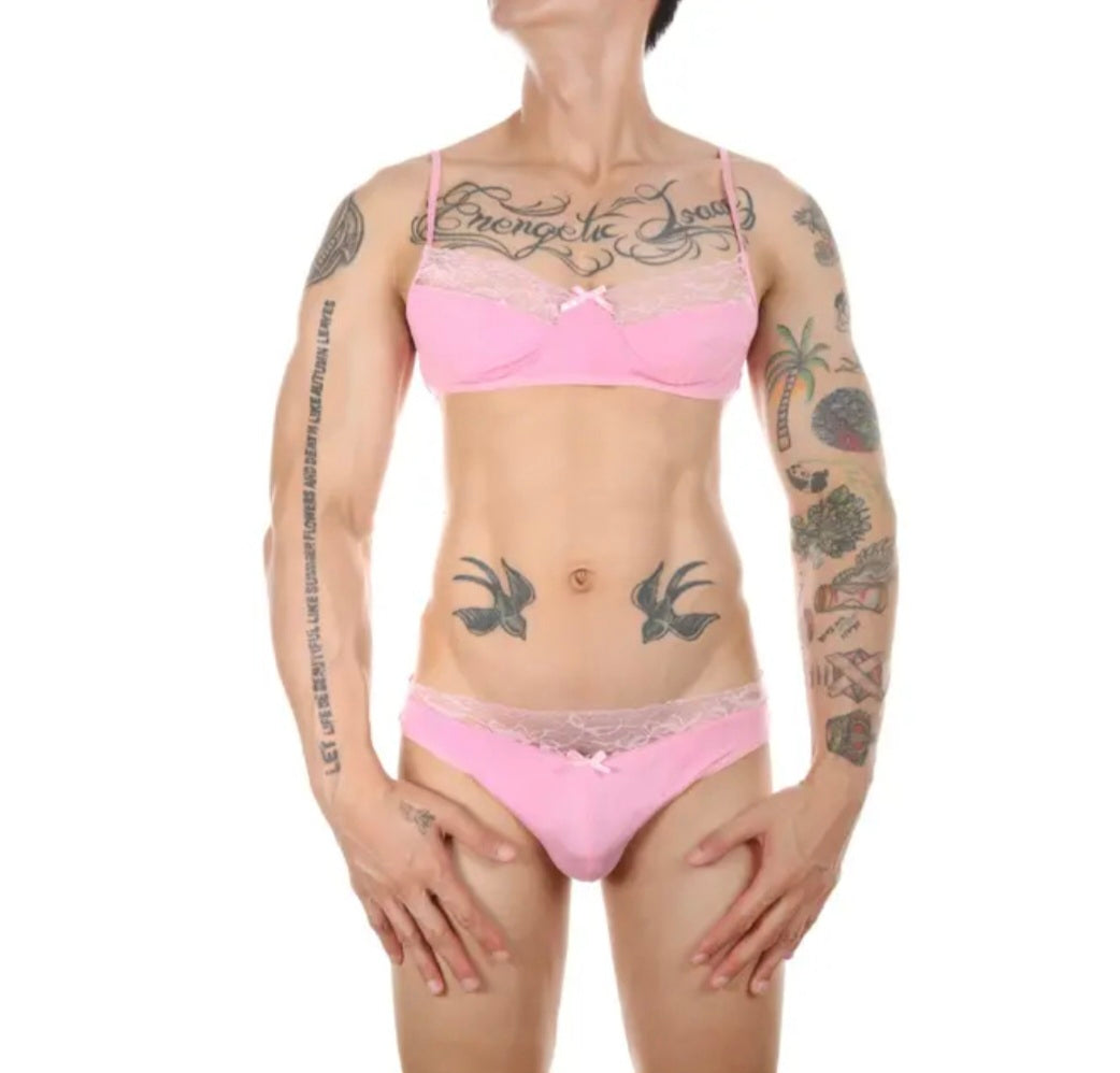 Pretty In Pink Bra Set
