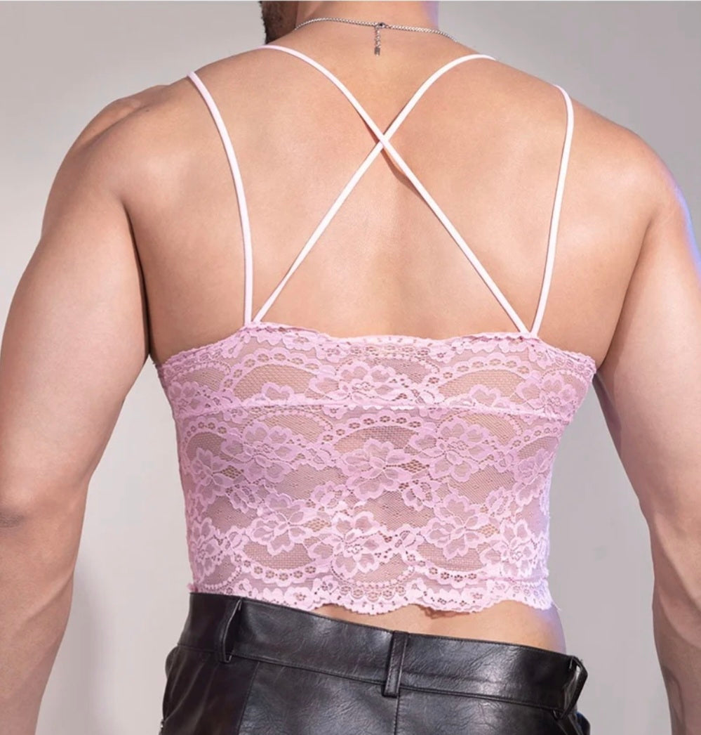 Sheer Soft Lace Vest Top