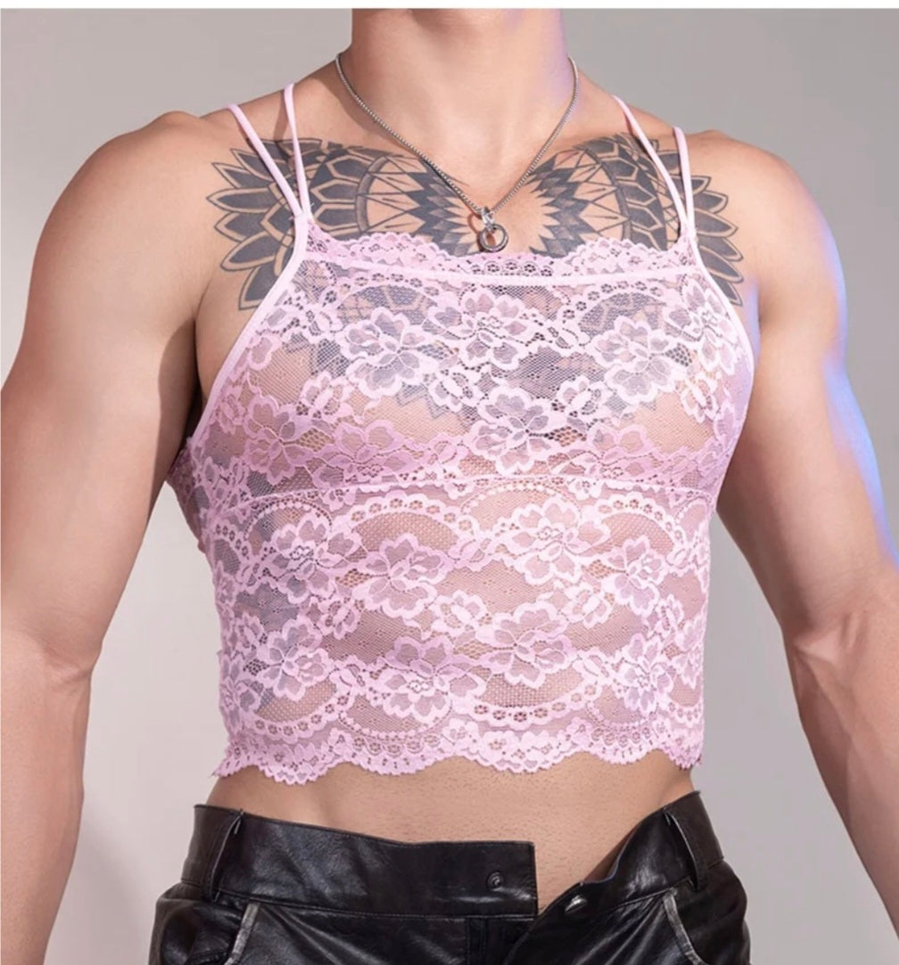 Sheer Soft Lace Vest Top