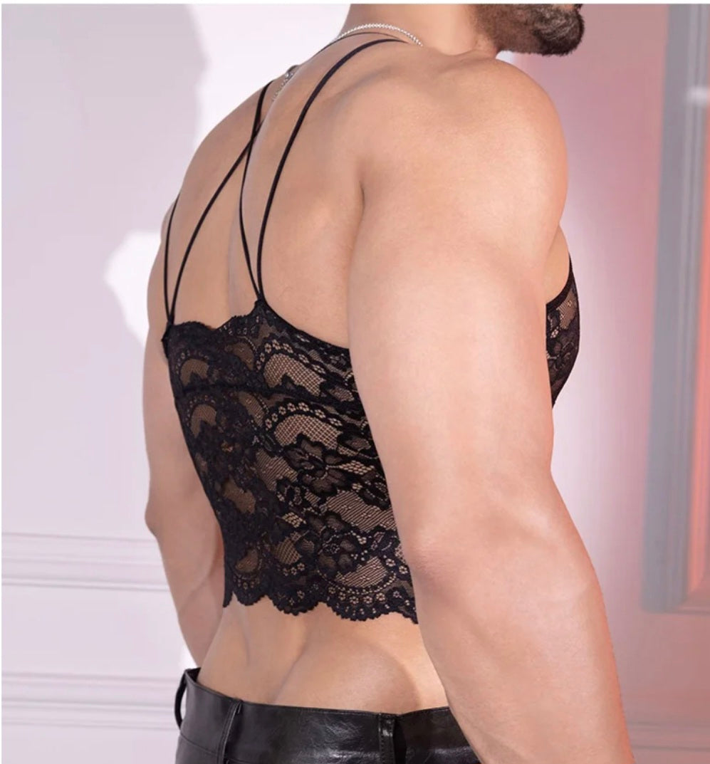 Sheer Soft Lace Vest Top