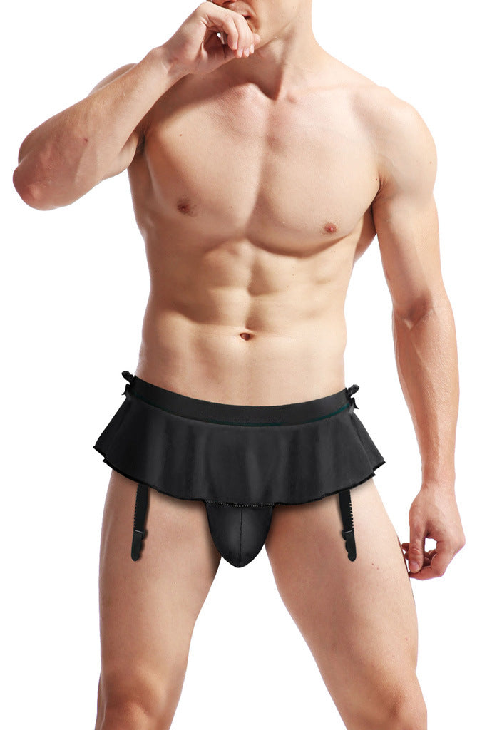 Frilly Suspender Belt (One Size) & Free Pair Stockings